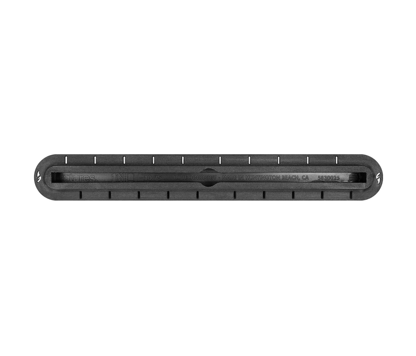 Caja de aletas negra de 10,75" de longboard