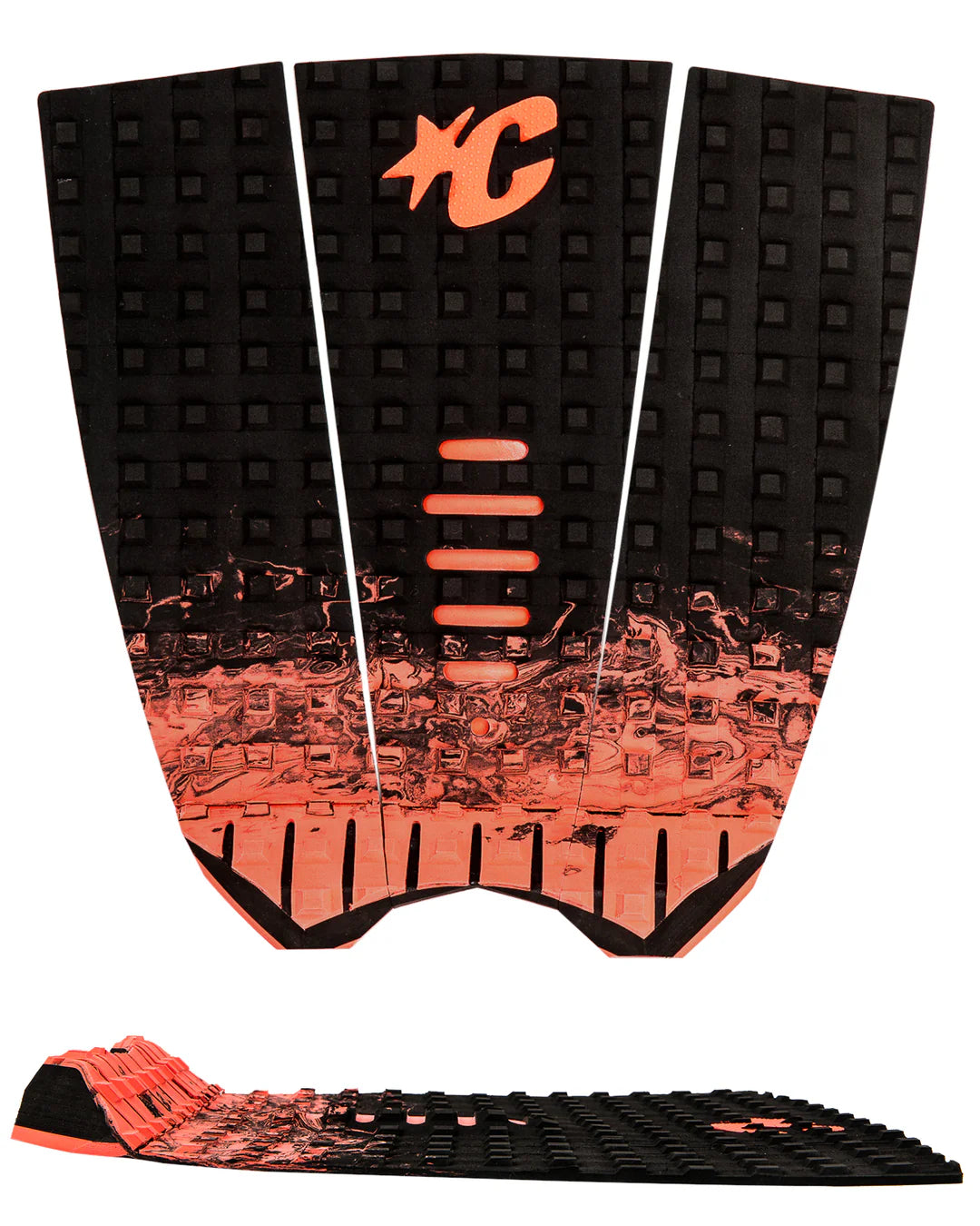 tapete de 3 piezas MICK FANNING SIGNATURE PAD - Negro degradado rojo fluorescente