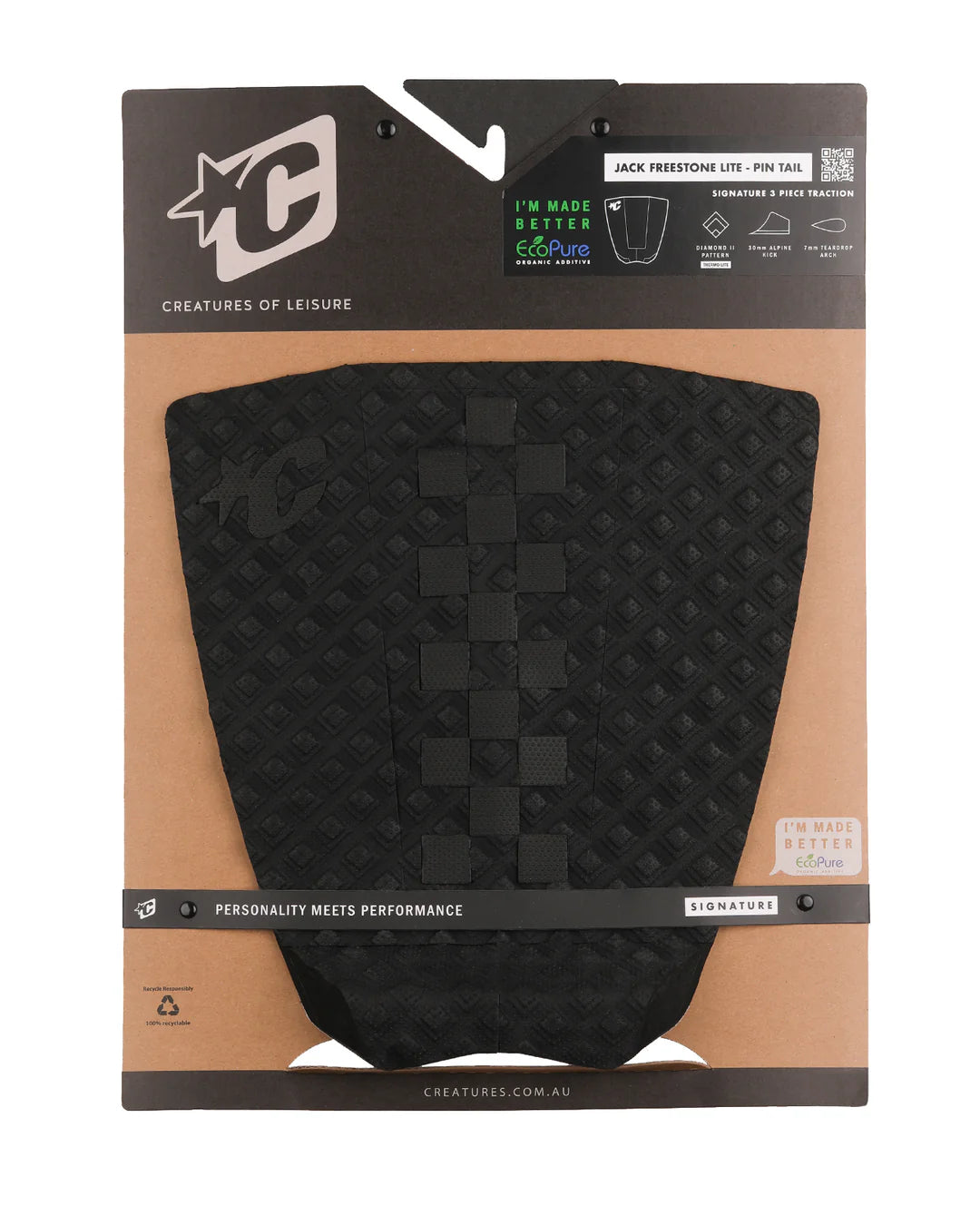 tapete de 3 piezas JACK FREESTONE SIGNATURE TRACTION PAD | PIN TAIL - Out Chex Eco negro