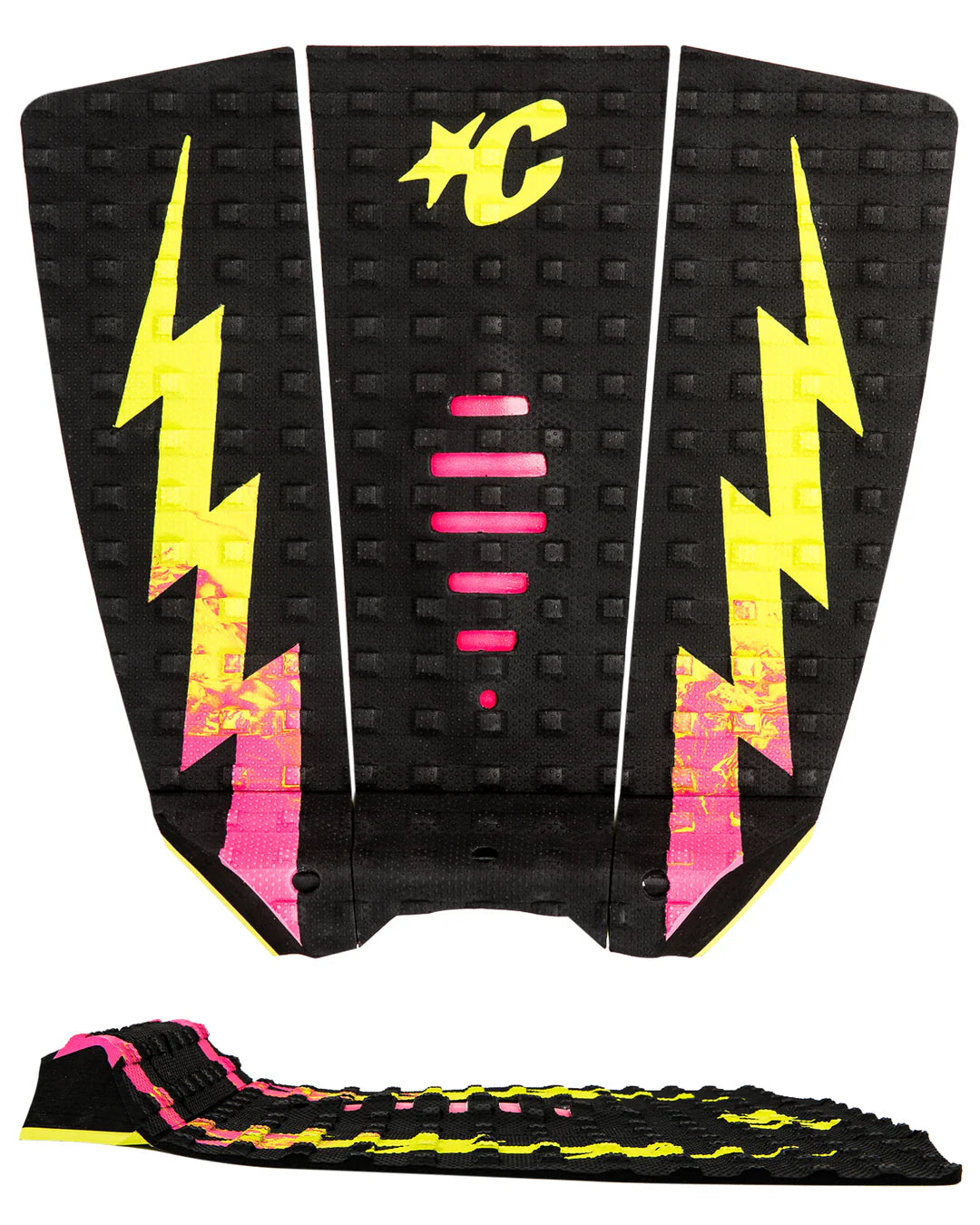 tapete de 3 piezas MICK EUGENE FANNING SIGNATURE PAD | SMALL WAVE - Negro Rosa Desvanecido Lima