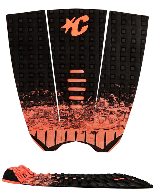 tapete de 3 piezas MICK FANNING SIGNATURE PAD - Negro degradado rojo fluorescente