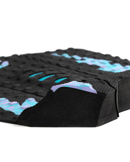 Tapete de 3 piezas GROM Mick Eugene Fanning Signature NEGRO FLUOR AZUL LAVANDA REMOLINO