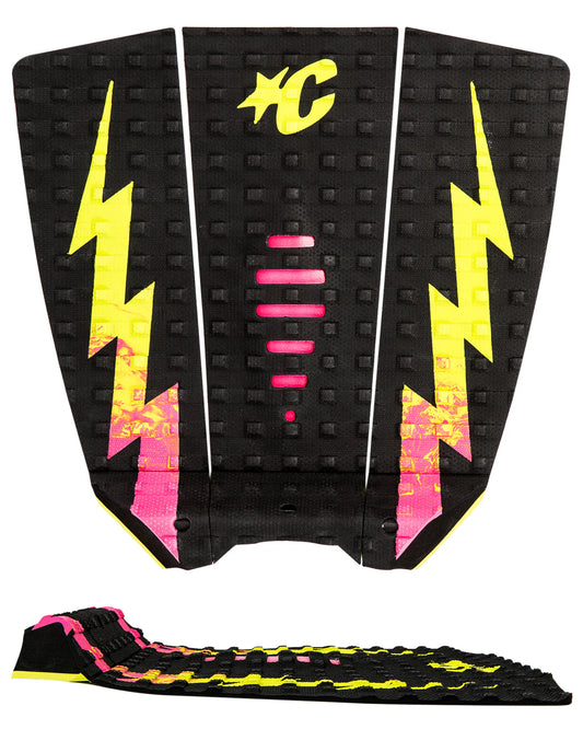tapete de 3 piezas MICK EUGENE FANNING SIGNATURE PAD | SMALL WAVE - Negro Rosa Desvanecido Lima